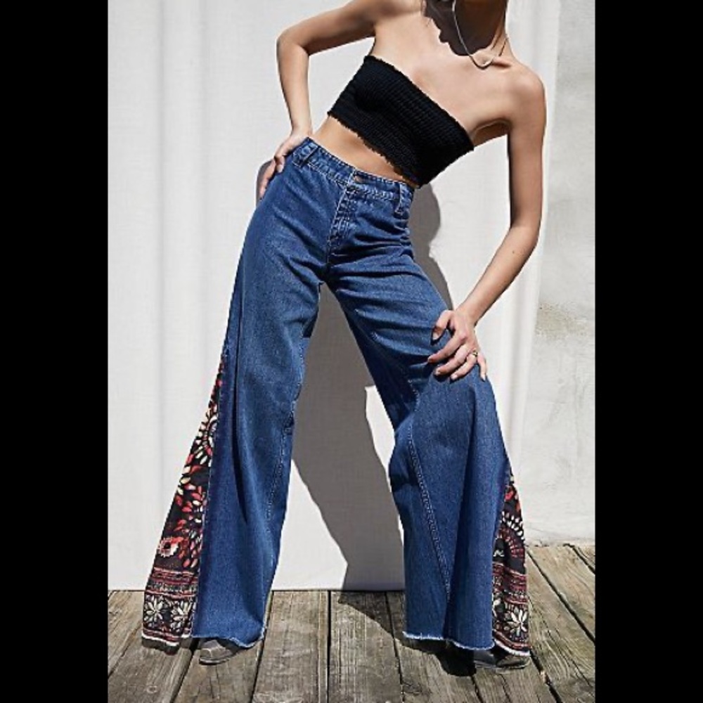 Free People Sahara Extreme Wide Leg Jeans Size 26 We The Free